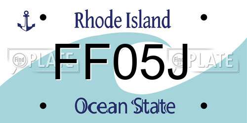FF05J Rhode Island License Plate