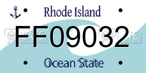 FF09032 Rhode Island License Plate