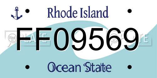 FF09569 Rhode Island License Plate
