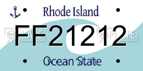 FF21212 Rhode Island License Plate