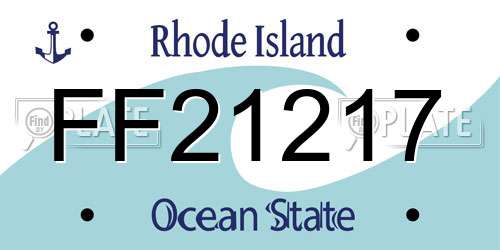 FF21217 Rhode Island License Plate
