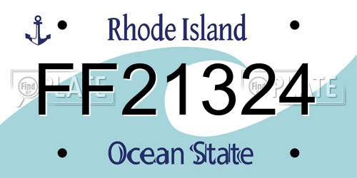 FF21324 Rhode Island License Plate