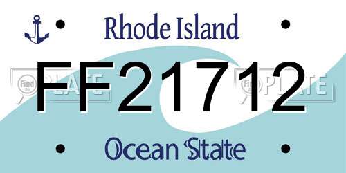FF21712 Rhode Island License Plate