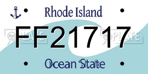 FF21717 Rhode Island License Plate