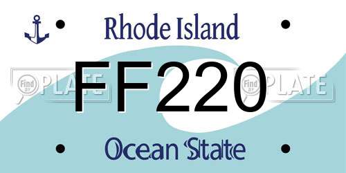 FF220 Rhode Island License Plate