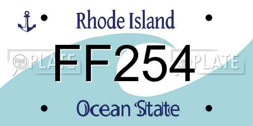 FF254 Rhode Island License Plate