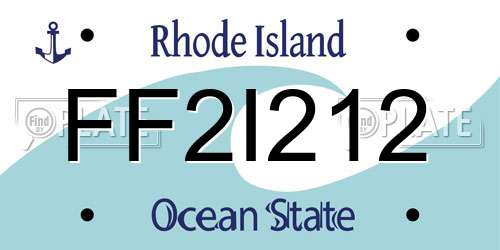FF2I212 Rhode Island License Plate