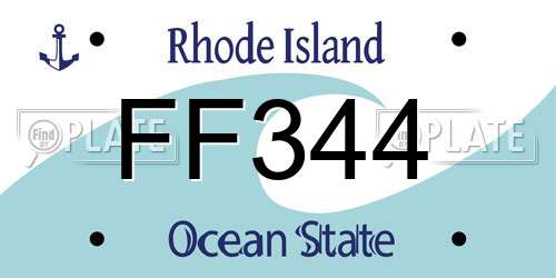 FF344 Rhode Island License Plate