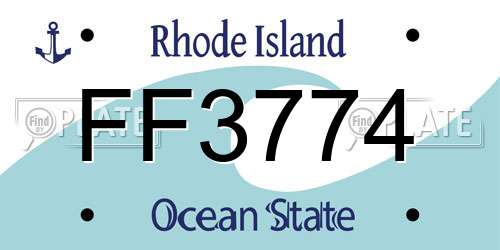 FF3774 Rhode Island License Plate