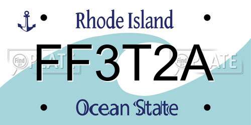 FF3T2A Rhode Island License Plate