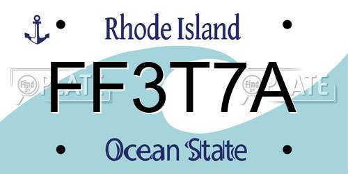 FF3T7A Rhode Island License Plate