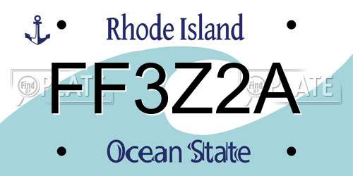 FF3Z2A Rhode Island License Plate