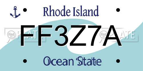 FF3Z7A Rhode Island License Plate