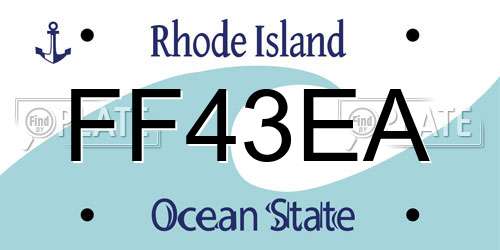 FF43EA Rhode Island License Plate