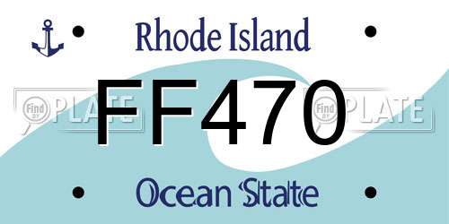 FF470 Rhode Island License Plate