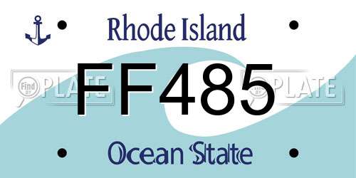 FF485 Rhode Island License Plate