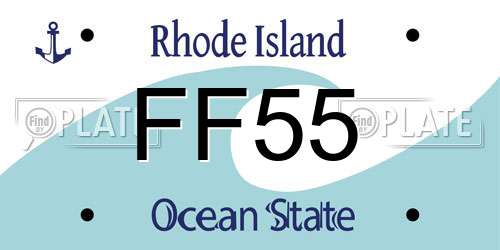FF55 Rhode Island License Plate