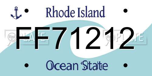 FF71212 Rhode Island License Plate