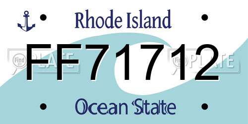 FF71712 Rhode Island License Plate