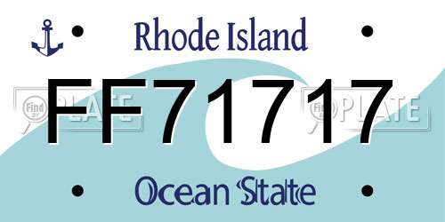 FF71717 Rhode Island License Plate
