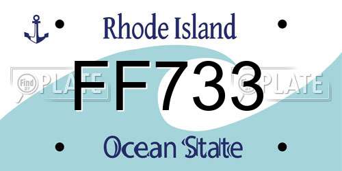 FF733 Rhode Island License Plate