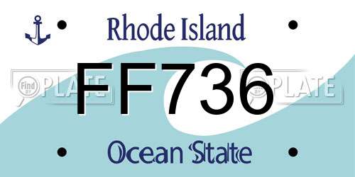 FF736 Rhode Island License Plate