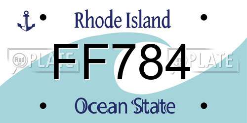 FF784 Rhode Island License Plate