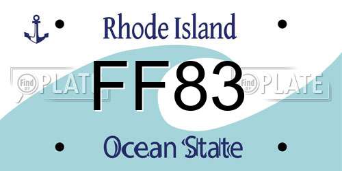 FF83 Rhode Island License Plate