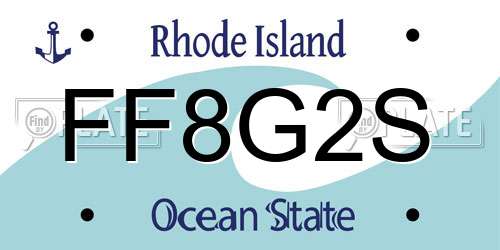 FF8G2S Rhode Island License Plate