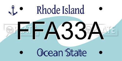 FFA33A Rhode Island License Plate