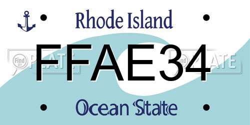 FFAE34 Rhode Island License Plate