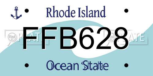 FFB628 Rhode Island License Plate