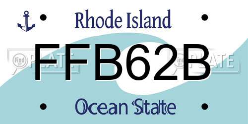 FFB62B Rhode Island License Plate