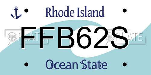 FFB62S Rhode Island License Plate