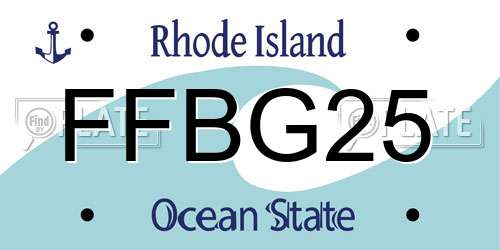 FFBG25 Rhode Island License Plate