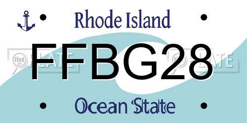 FFBG28 Rhode Island License Plate