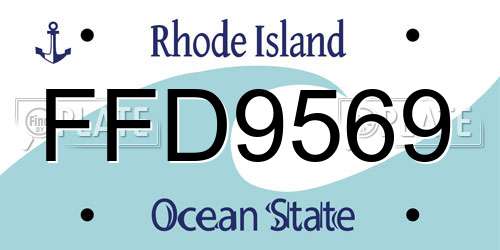 FFD9569 Rhode Island License Plate