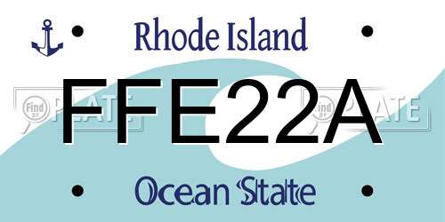 FFE22A Rhode Island License Plate