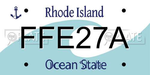 FFE27A Rhode Island License Plate