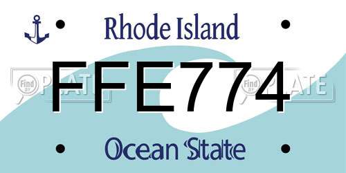 FFE774 Rhode Island License Plate