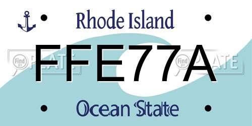 FFE77A Rhode Island License Plate