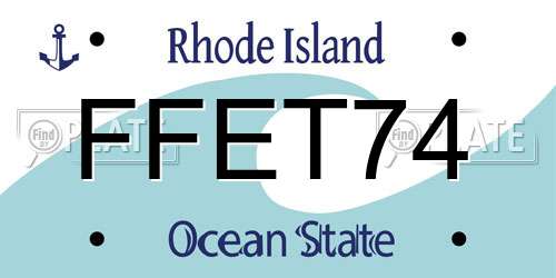 FFET74 Rhode Island License Plate