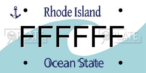 FFFFFF Rhode Island License Plate
