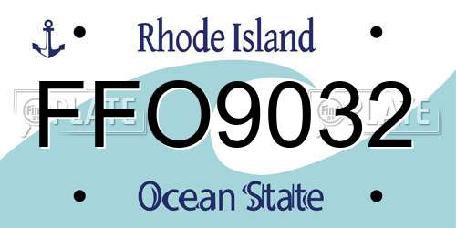 FFO9032 Rhode Island License Plate