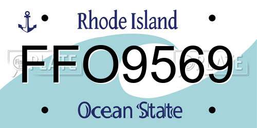 FFO9569 Rhode Island License Plate
