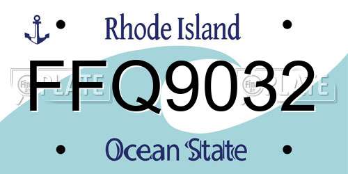 FFQ9032 Rhode Island License Plate