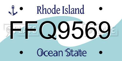 FFQ9569 Rhode Island License Plate