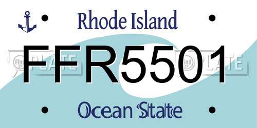 FFR5501 Rhode Island License Plate
