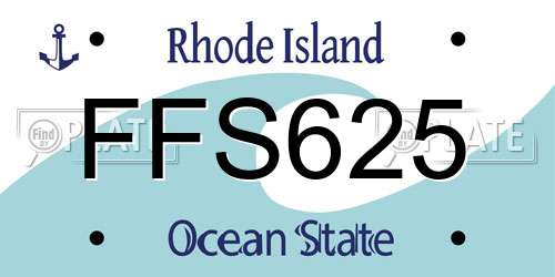 FFS625 Rhode Island License Plate
