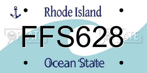 FFS628 Rhode Island License Plate